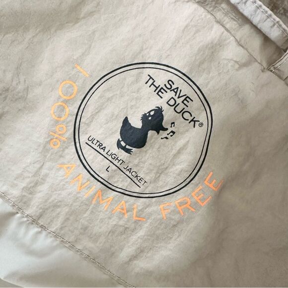 Save the Duck Ultra Light Jacket in Tan Size Large - Picture 7 of 10